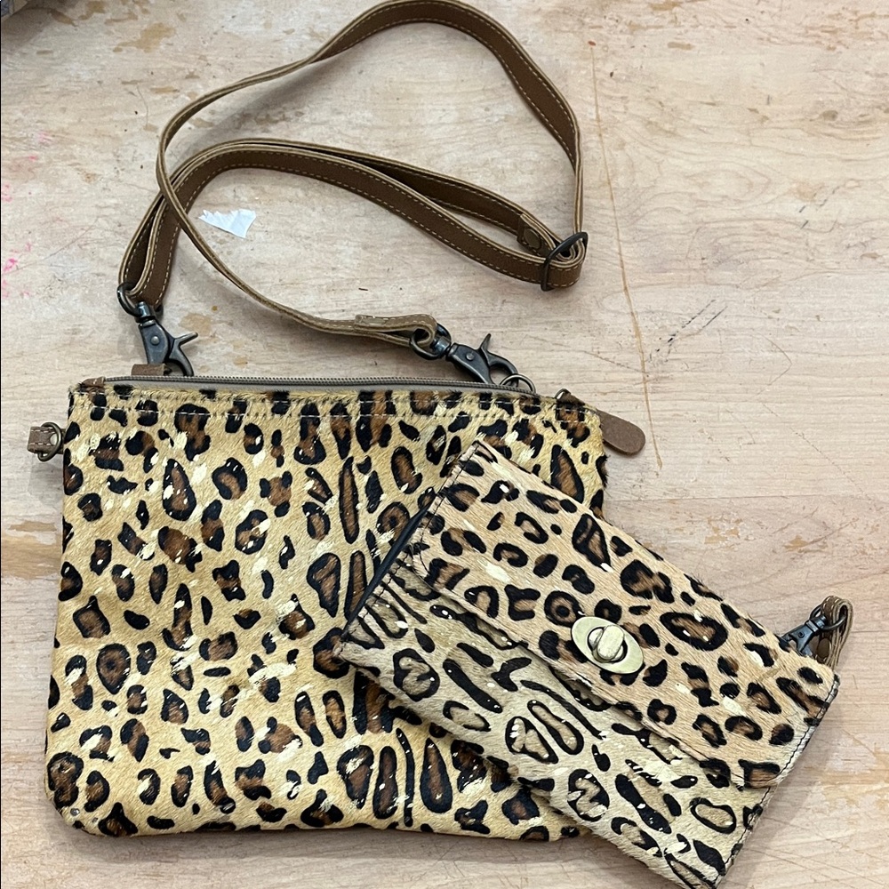 Myra Bag Leopard Print Crossbody and Wallet Set